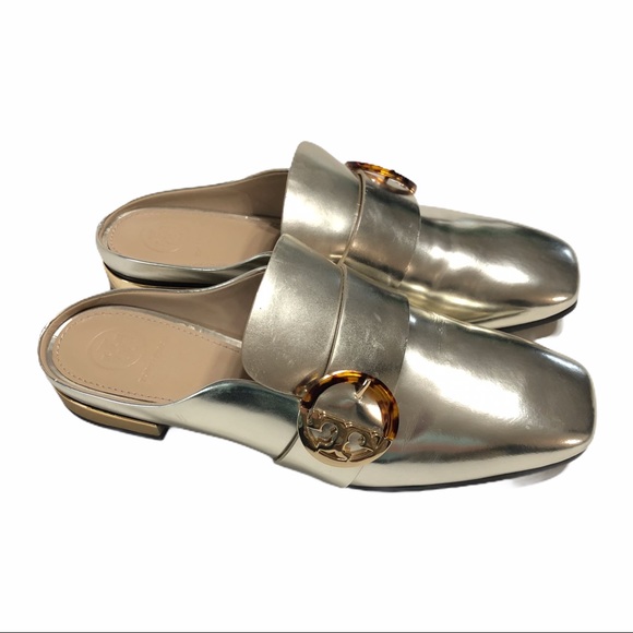 Tory Burch Shoes - Tory Burch Sidney Spark Gold Metallic Loafers